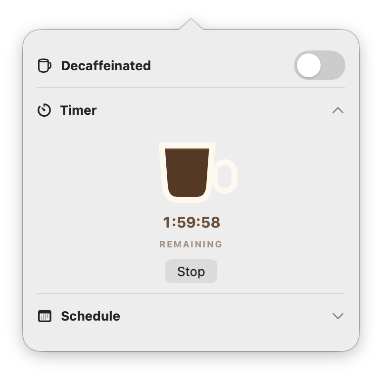 Paused coffee-cup Timer